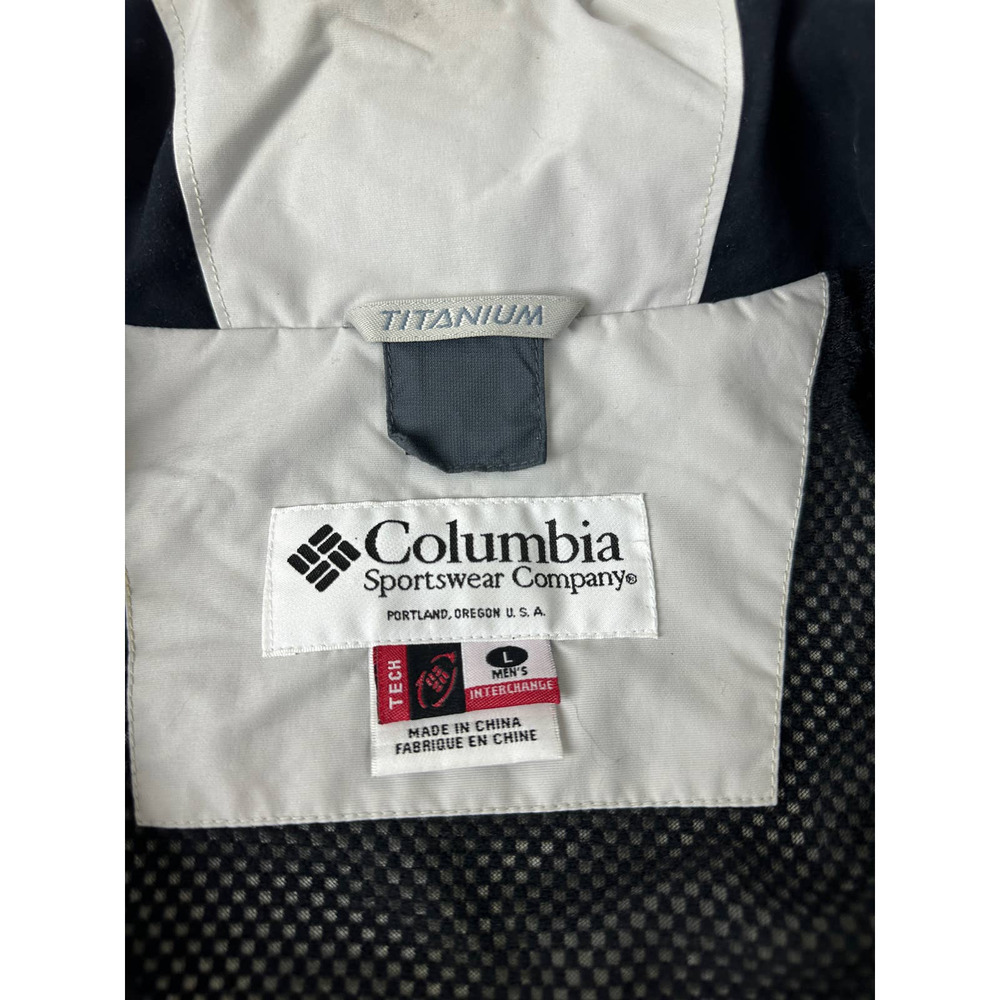 Mens Titanium Waterproof Columbia Jacket Hidden Hood Sage Green White Size Large - Picture 13 of 15